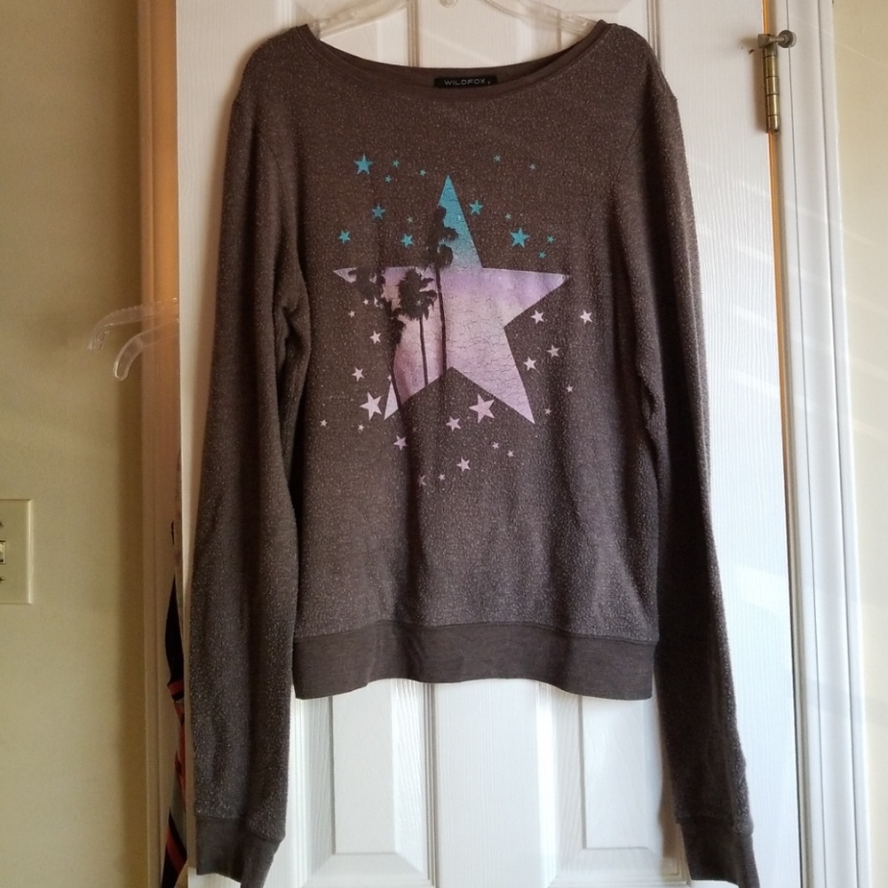 Wildfox Palms and Stars baggy beach sweater